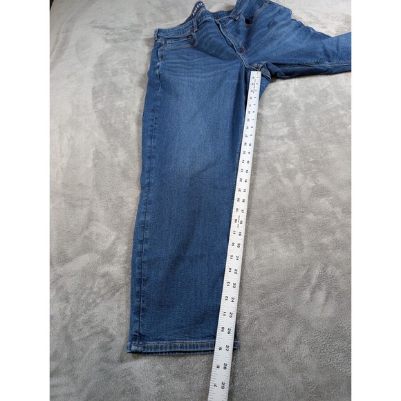 American Eagle Mom Jeans Women’s 18 Blue High Rise Straight Stretch Denim Casual - Picture 10 of 11